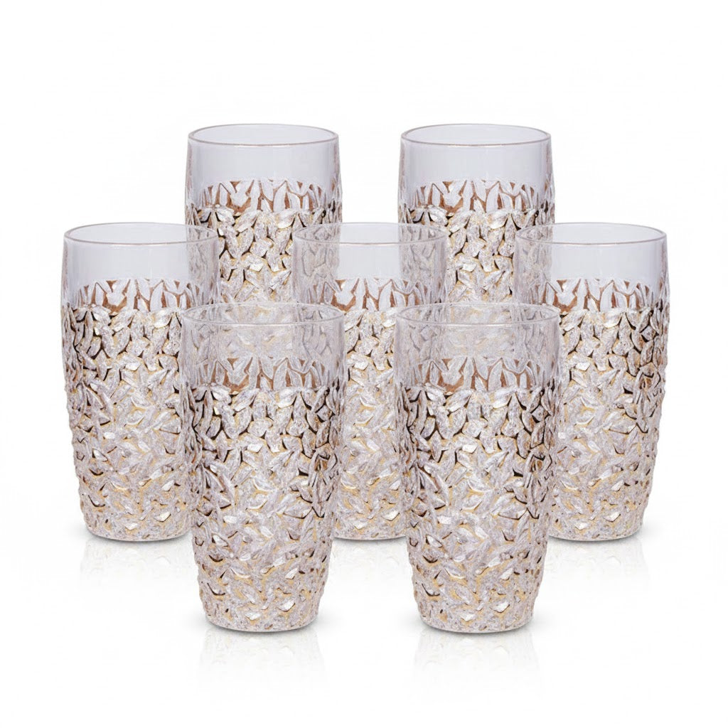 طقم من 6 قطع من بوهيميا نيكوليت HB مع كريستال رصاصي رخامي ذهبي