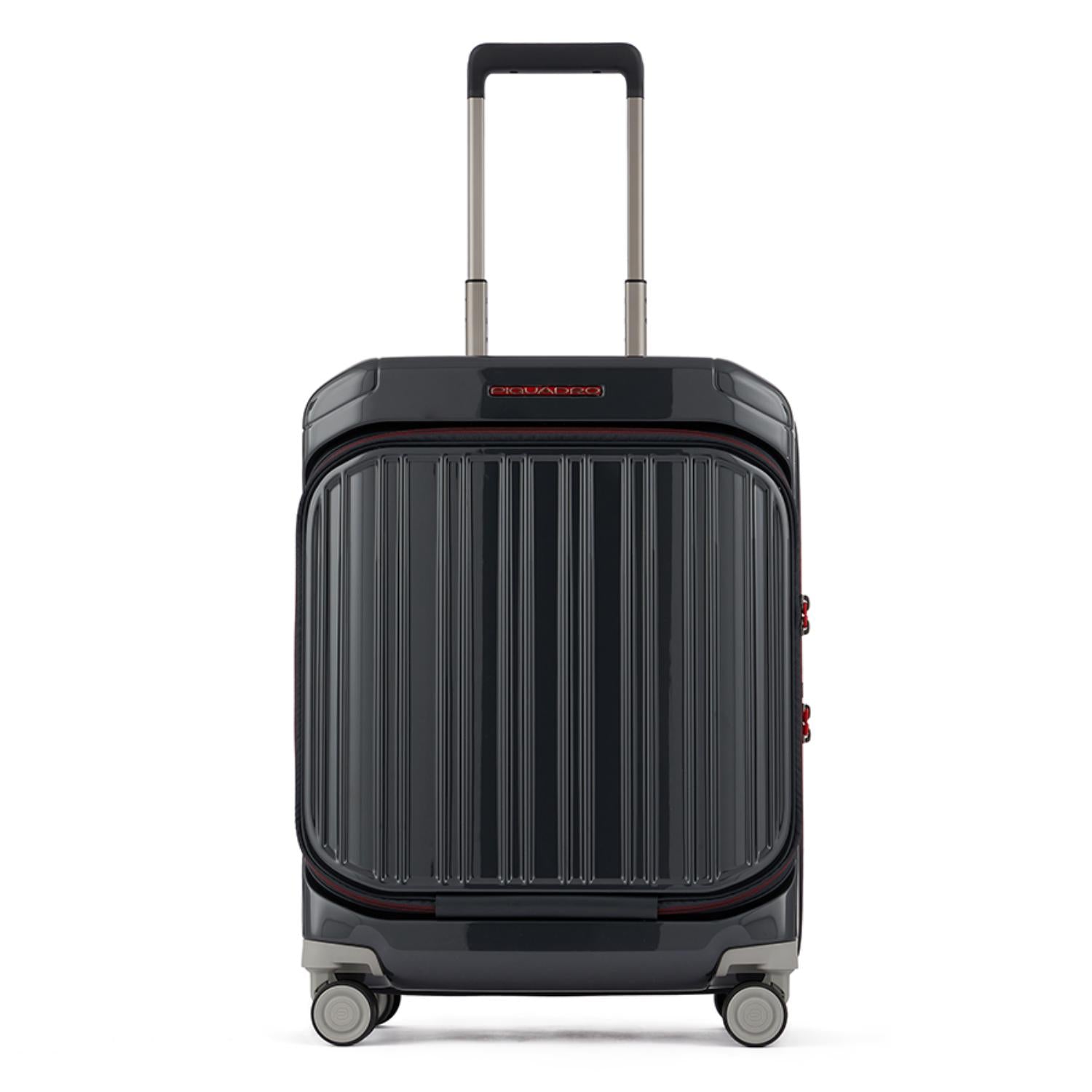 Piquadro Pq-Light Cabin Size Hardside Spinner With Computer And Grey-Red