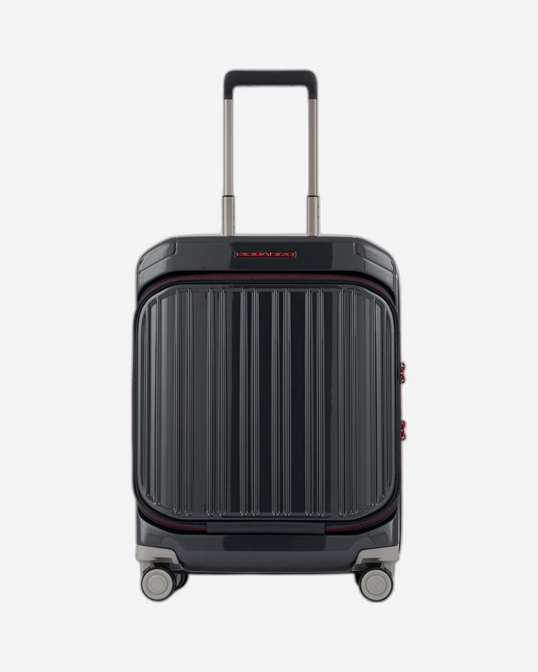 حقيبة بيكوادرو بي كيو-لايت دوارة صلبة بحجم المقصورة مزودة بجهاز كمبيوتر ورمادي-أحمر