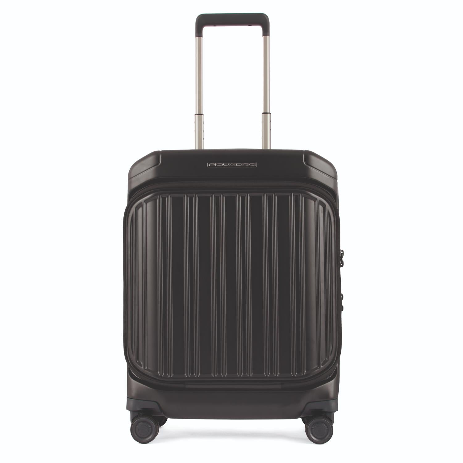 Piquadro Pqlm - Cabin Size Hardside Spinner With Computer Compt Matt Black