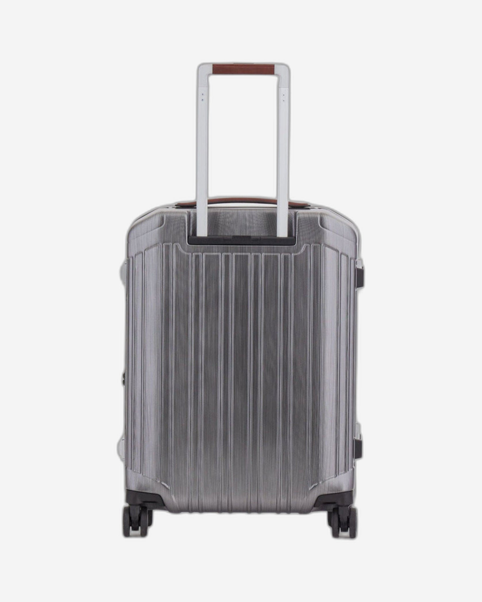 حقيبة بيكوادرو بي كيو إل إم بإطار ٥٥ سم، فحص سريع مع حامل حاسوب، حقيبة صلبة بأربع عجلات مزدوجة، لون أسود/بني فاتح - Bv4426Pqlm/Ncu