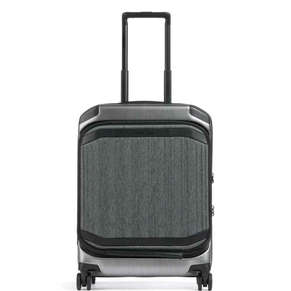 حقيبة بيكوادرو بي كيو إل بي صلبة قابلة للطي بحجم المقصورة مع حجرة للكمبيوتر والآيباد، لون رمادي-أسود