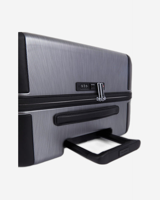 حقيبة بيكوادرو بي كيو إل بي كبيرة الحجم مع حواف جلدية - رمادي-أسود