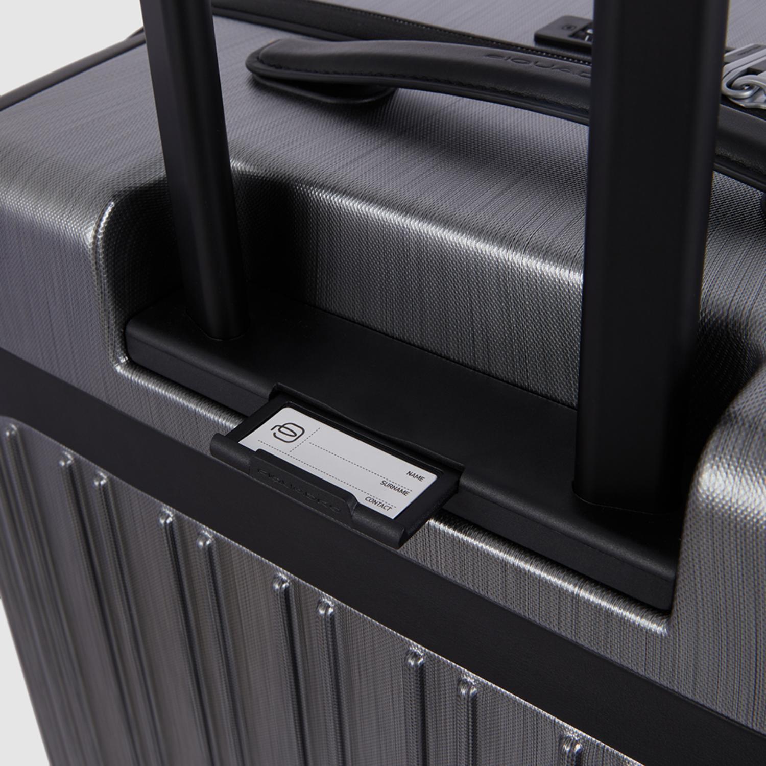 حقيبة بيكوادرو بي كيو إل بي كبيرة الحجم مع حواف جلدية - رمادي-أسود