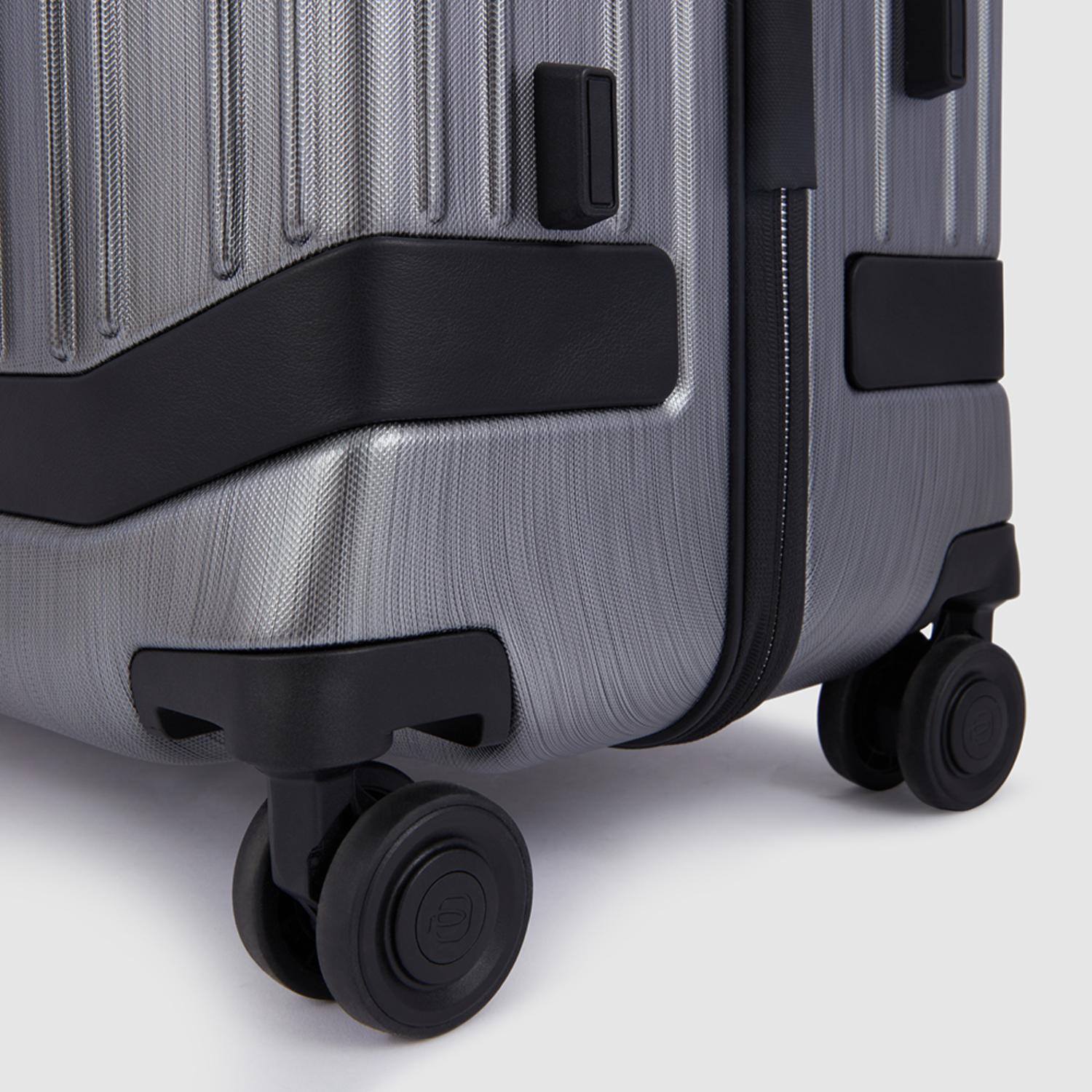 حقيبة بيكوادرو بي كيو إل بي كبيرة الحجم مع حواف جلدية - رمادي-أسود