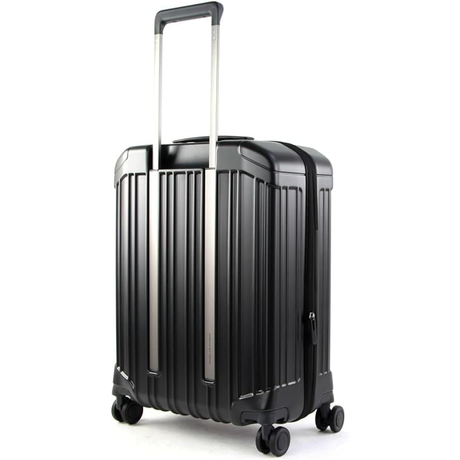 حقيبة Piquadro Pq-Light ذات حجم المقصورة القابل للتوسيع ذات الجوانب الصلبة باللون الأسود غير اللامع