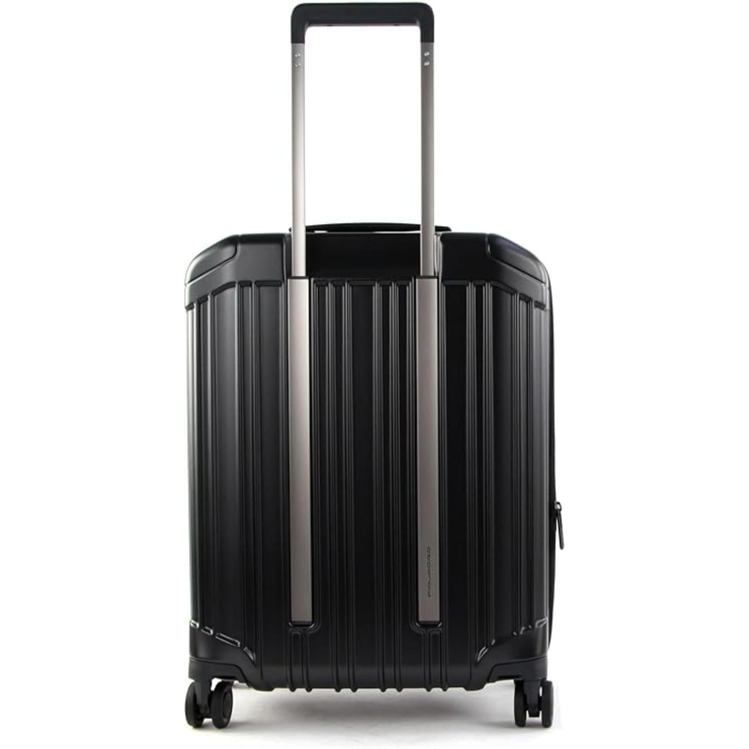 حقيبة Piquadro Pq-Light ذات حجم المقصورة القابل للتوسيع ذات الجوانب الصلبة باللون الأسود غير اللامع