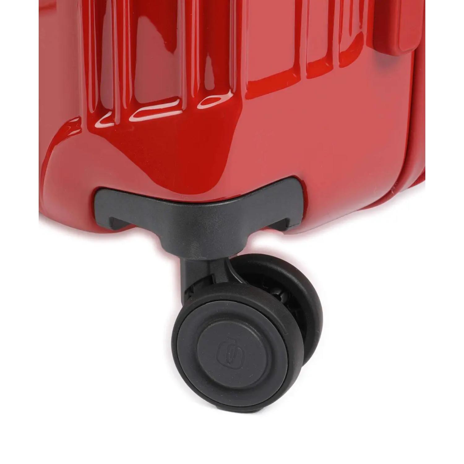 عربة بيكوادرو بي كيو لايت متوسطة الحجم قابلة للتمدد بأربع عجلات باللون الأحمر البولي كربونات