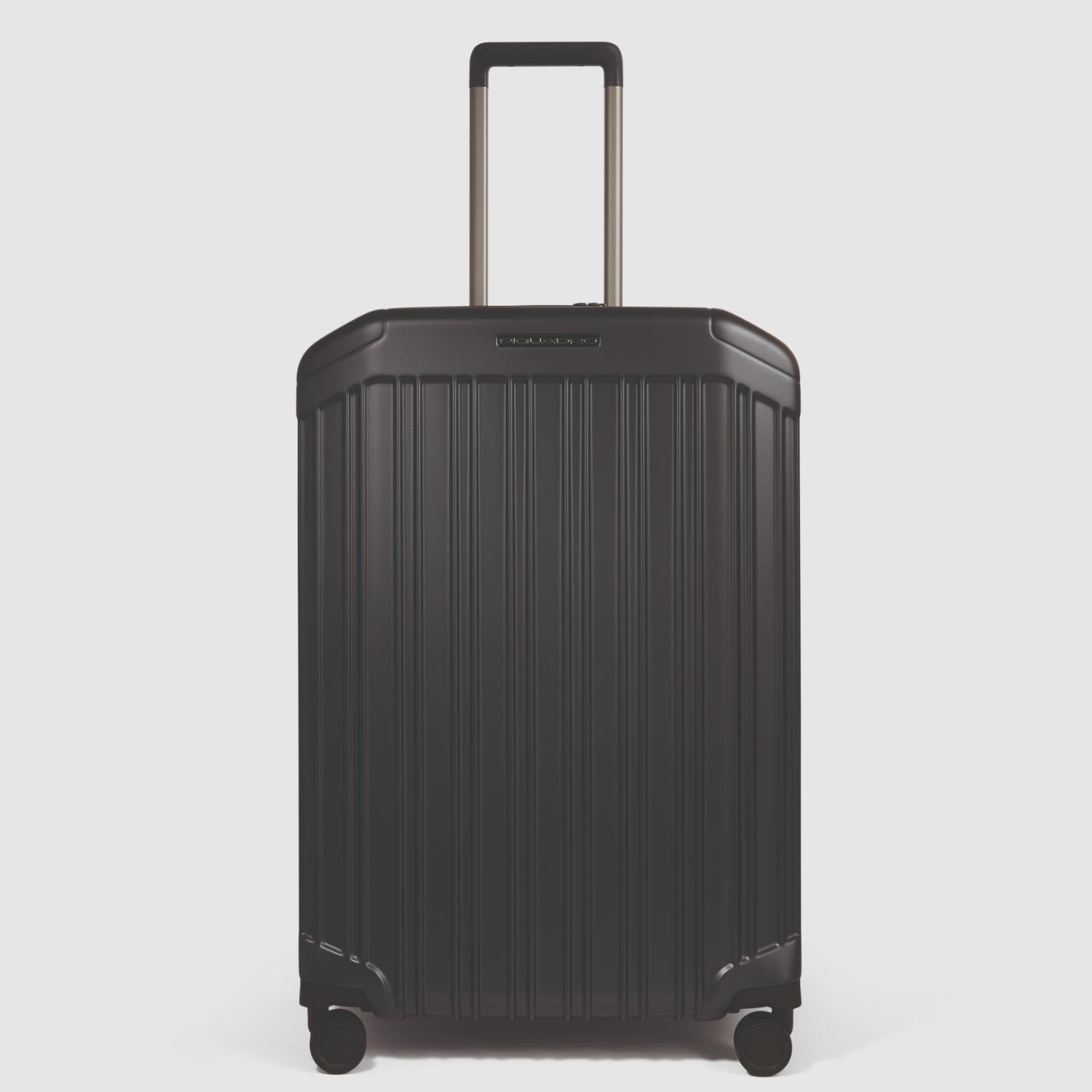 عربة بيكوادرو بي كيو لايت متوسطة الحجم قابلة للتمدد بأربع عجلات من البولي كربونات باللون الأسود غير اللامع