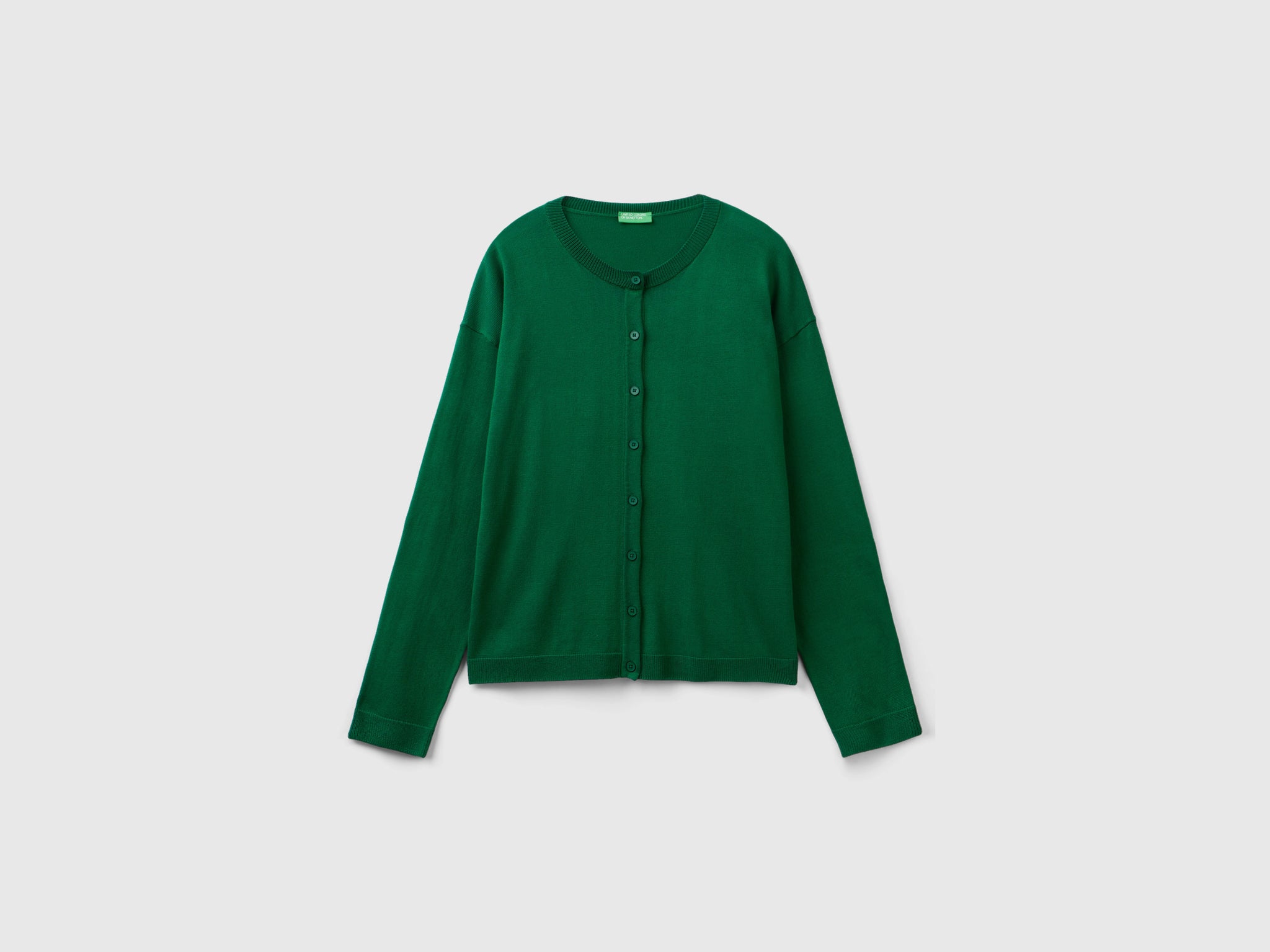 Crew neck cardigan with buttons