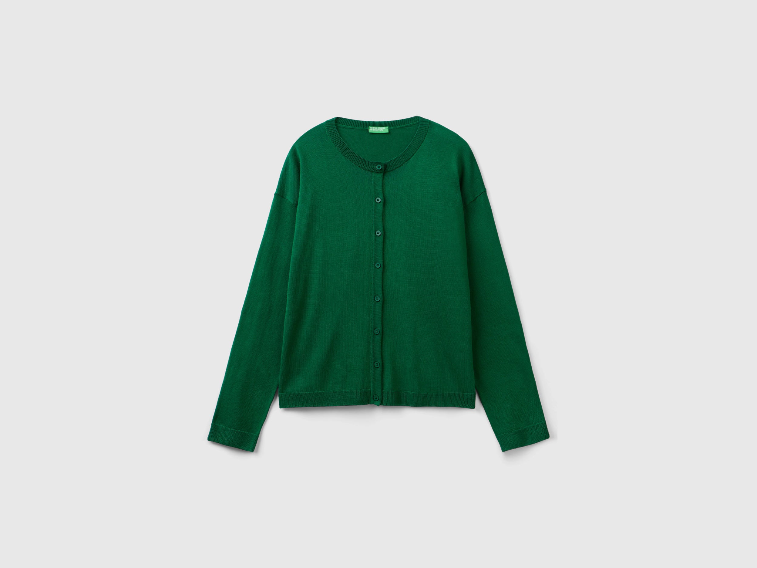 Crew neck cardigan with buttons