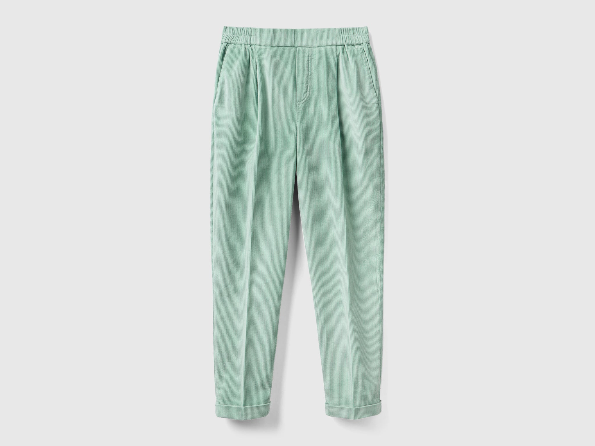 Chinos in velvet with stretch waist