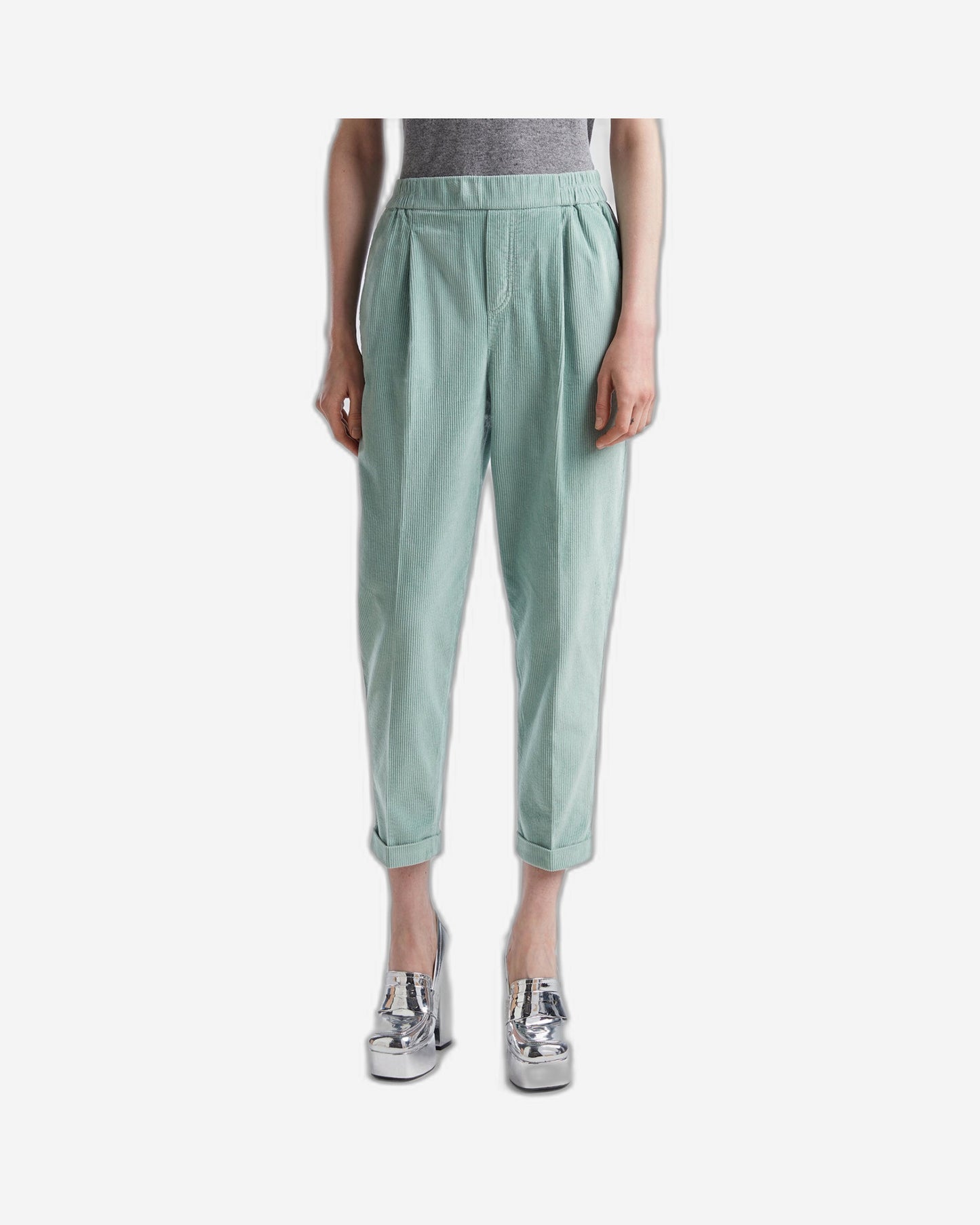 بنطال تشينو مخملي بخصر مطاطي