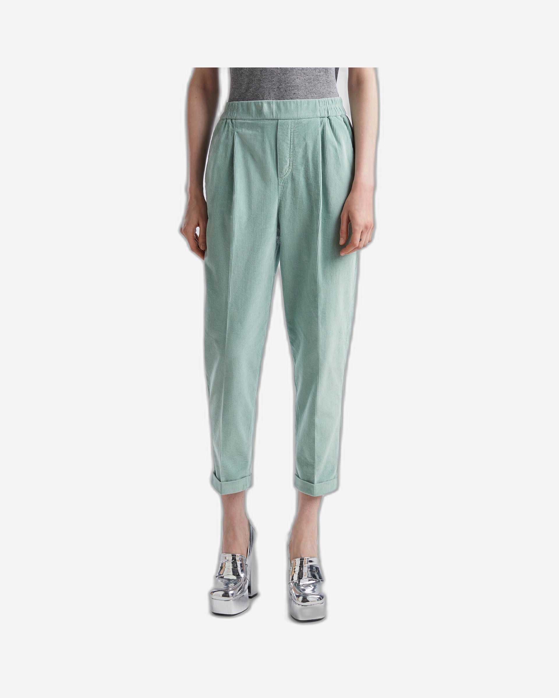 بنطال تشينو مخملي بخصر مطاطي