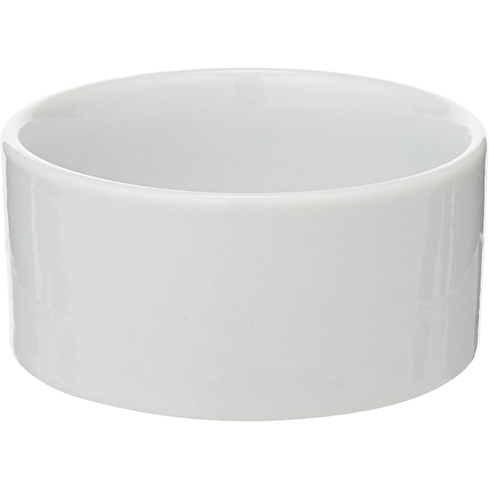 طبق تقديم من الخيزران والأردواز و3 أوعية سيراميك بيضاء من فنون المطبخ