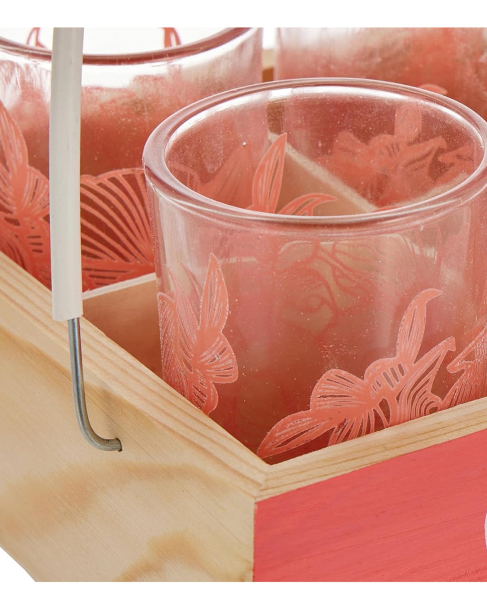 مجموعة تقديم الطعام الخشبية من كويزين آرت، مكونة من 9 قطع، مع حامل أكواب وأكواب فردية وملاعق