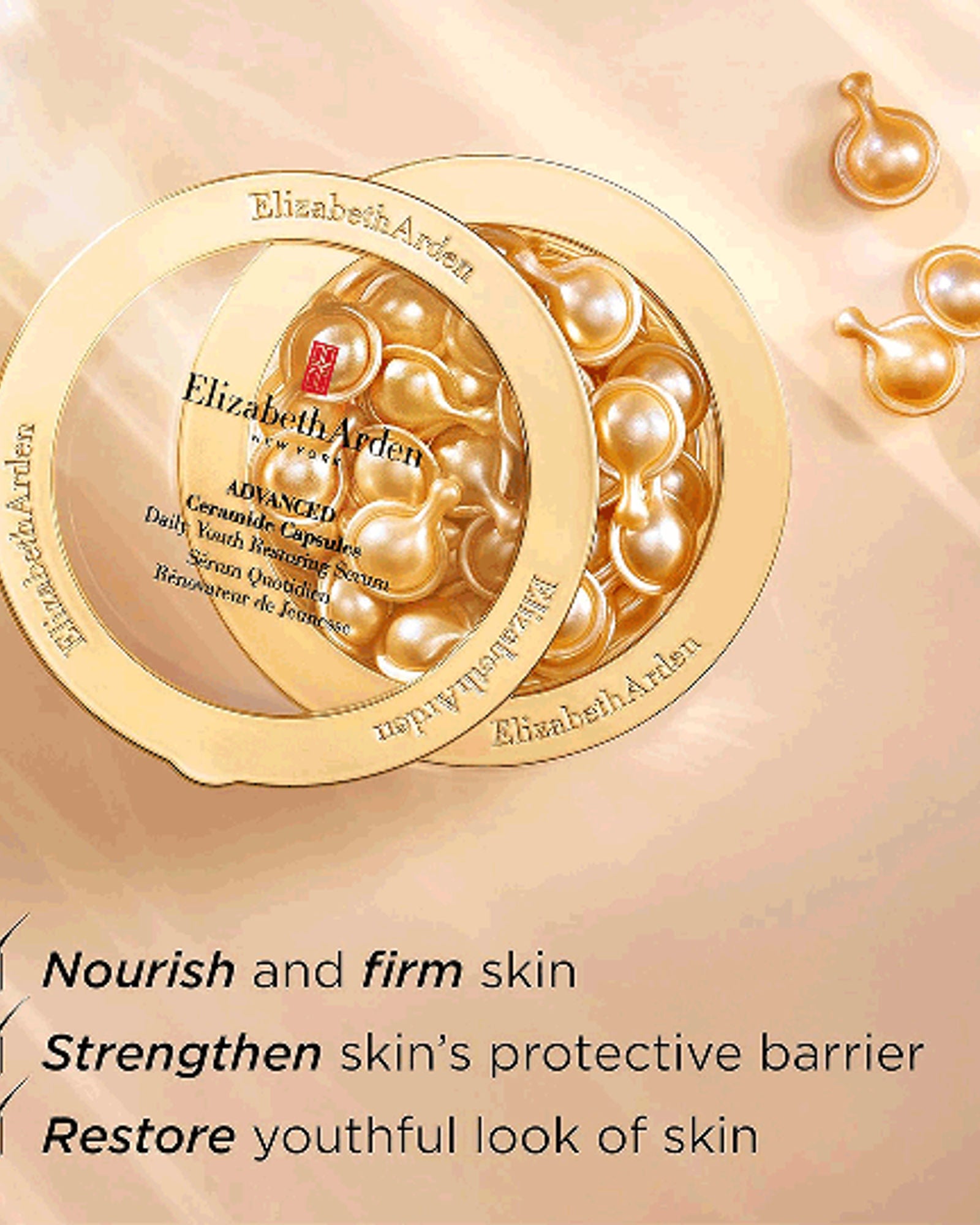 سيروم سيراميد اليومي لاستعادة الشباب من إليزابيث آردن، 30 كبسولة