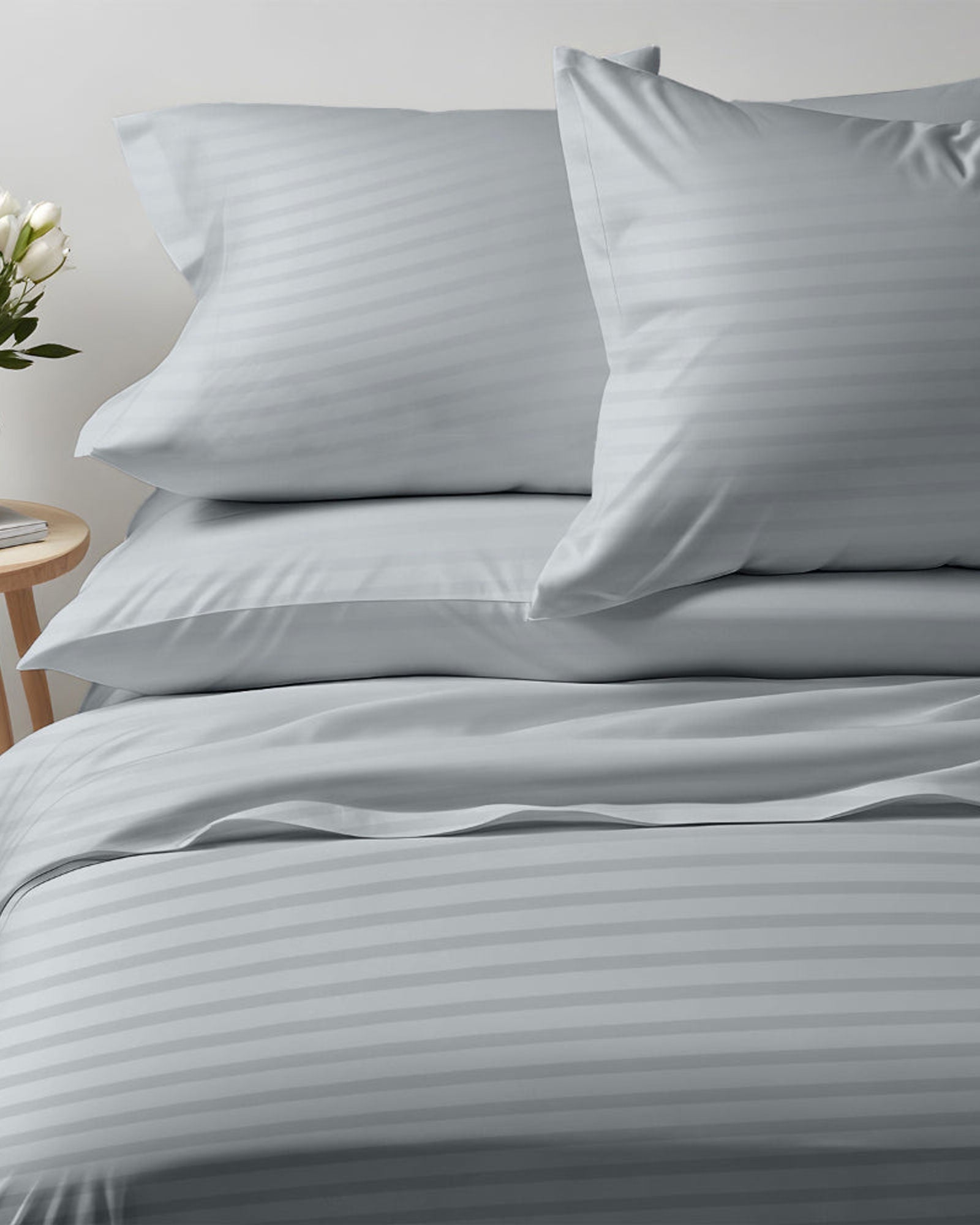 طقم غطاء لحاف قطني فاخر مخطط من 6 قطع من Cotton Home مقاس 220×240 سم