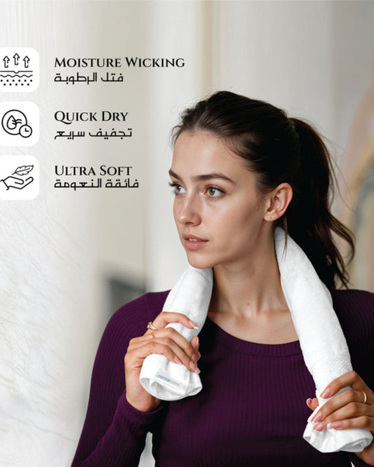 منشفة قطنية فاخرة من كوتون هوم، مقاس 40×70 سم، قطعتان، منشفة يد، 600 غرام/متر مربع، سريعة الجفاف ومتينة