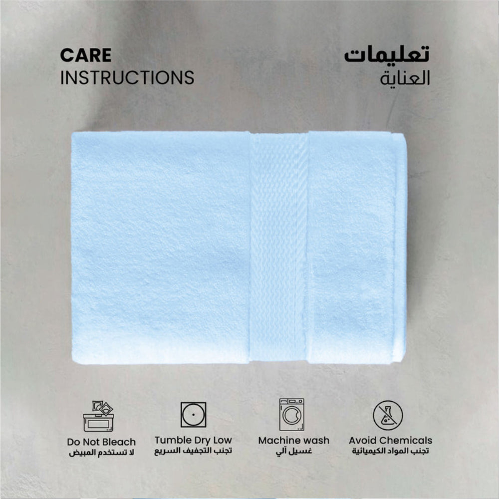 طقم مناشف قطنية فاخرة من كوتون هوم، مكون من 8 قطع: 4 مناشف للوجه (30×30 سم)، منشفتان لليدين (40×70 سم)، منشفتان للاستحمام (70×140 سم)، وزن 600 غرام/متر مربع، سريع الجفاف ومتين.