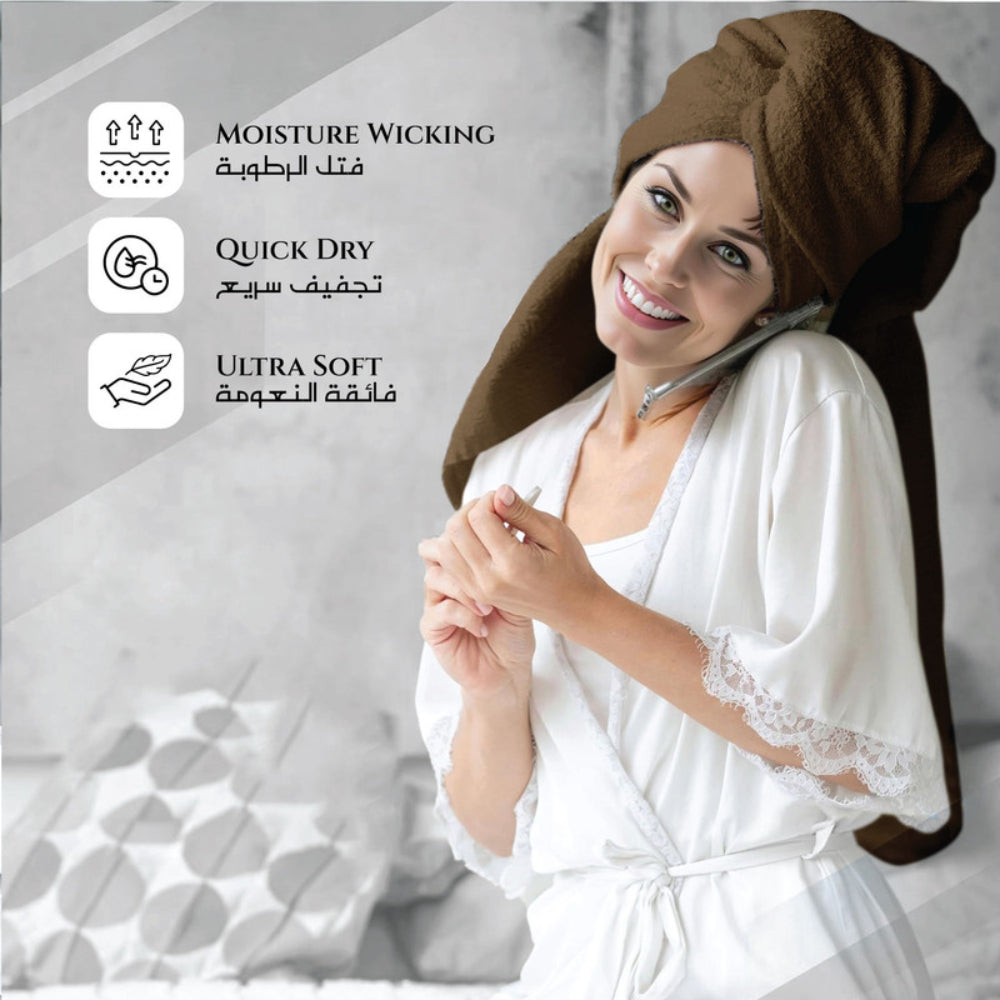 طقم مناشف قطنية فاخرة من كوتون هوم، مكون من 8 قطع: 4 مناشف للوجه (30×30 سم)، منشفتان لليدين (40×70 سم)، منشفتان للاستحمام (70×140 سم)، وزن 600 غرام/متر مربع، سريع الجفاف ومتين.