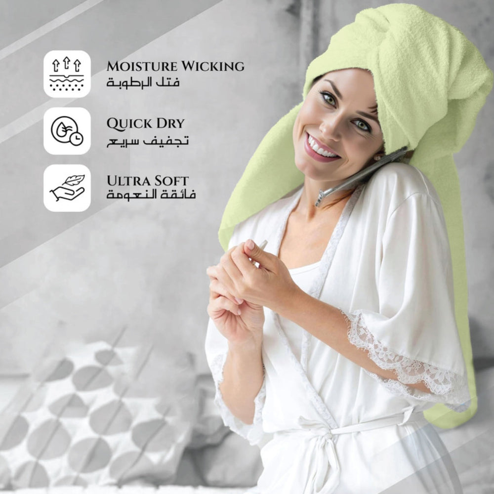 طقم مناشف قطنية فاخرة من كوتون هوم، مكون من 8 قطع: 4 مناشف للوجه (30×30 سم)، منشفتان لليدين (40×70 سم)، منشفتان للاستحمام (70×140 سم)، وزن 600 غرام/متر مربع، سريع الجفاف ومتين.