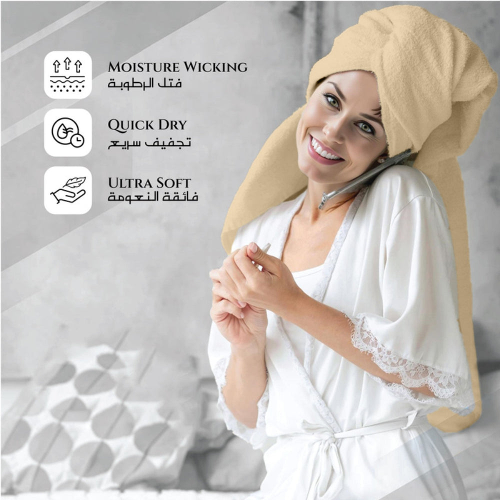 طقم مناشف قطنية فاخرة من كوتون هوم، مكون من 8 قطع: 4 مناشف للوجه (30×30 سم)، منشفتان لليدين (40×70 سم)، منشفتان للاستحمام (70×140 سم)، وزن 600 غرام/متر مربع، سريع الجفاف ومتين.