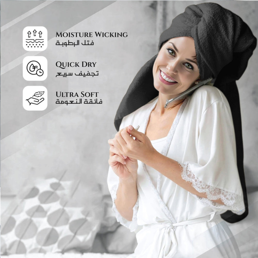 طقم مناشف قطنية فاخرة من كوتون هوم، مكون من 8 قطع: 4 مناشف للوجه (30×30 سم)، منشفتان لليدين (40×70 سم)، منشفتان للاستحمام (70×140 سم)، وزن 600 غرام/متر مربع، سريع الجفاف ومتين.