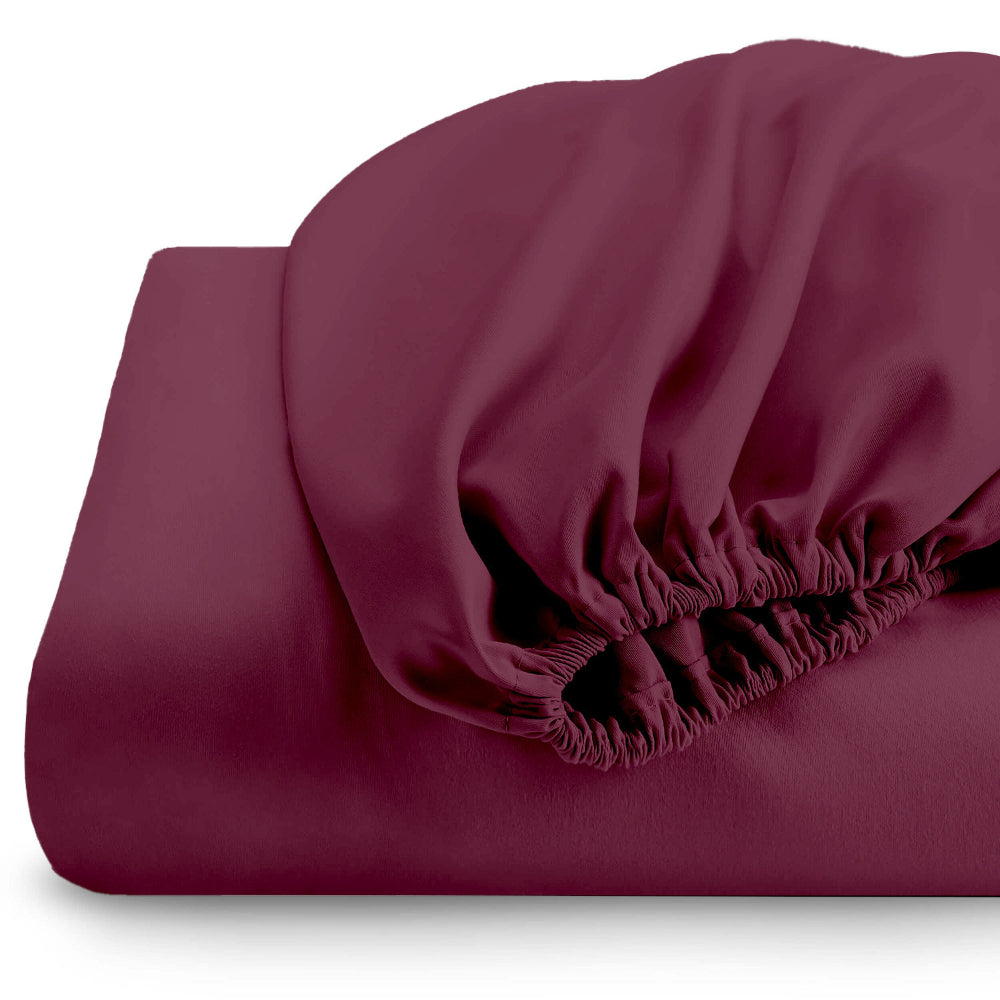 Cotton Home 1pc Fitted Sheet Super Soft Burgundy