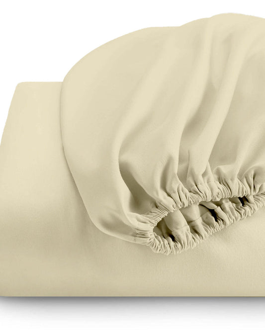 ملاءة سرير قطنية منزلية قطعة واحدة فائقة النعومة بيج داكن