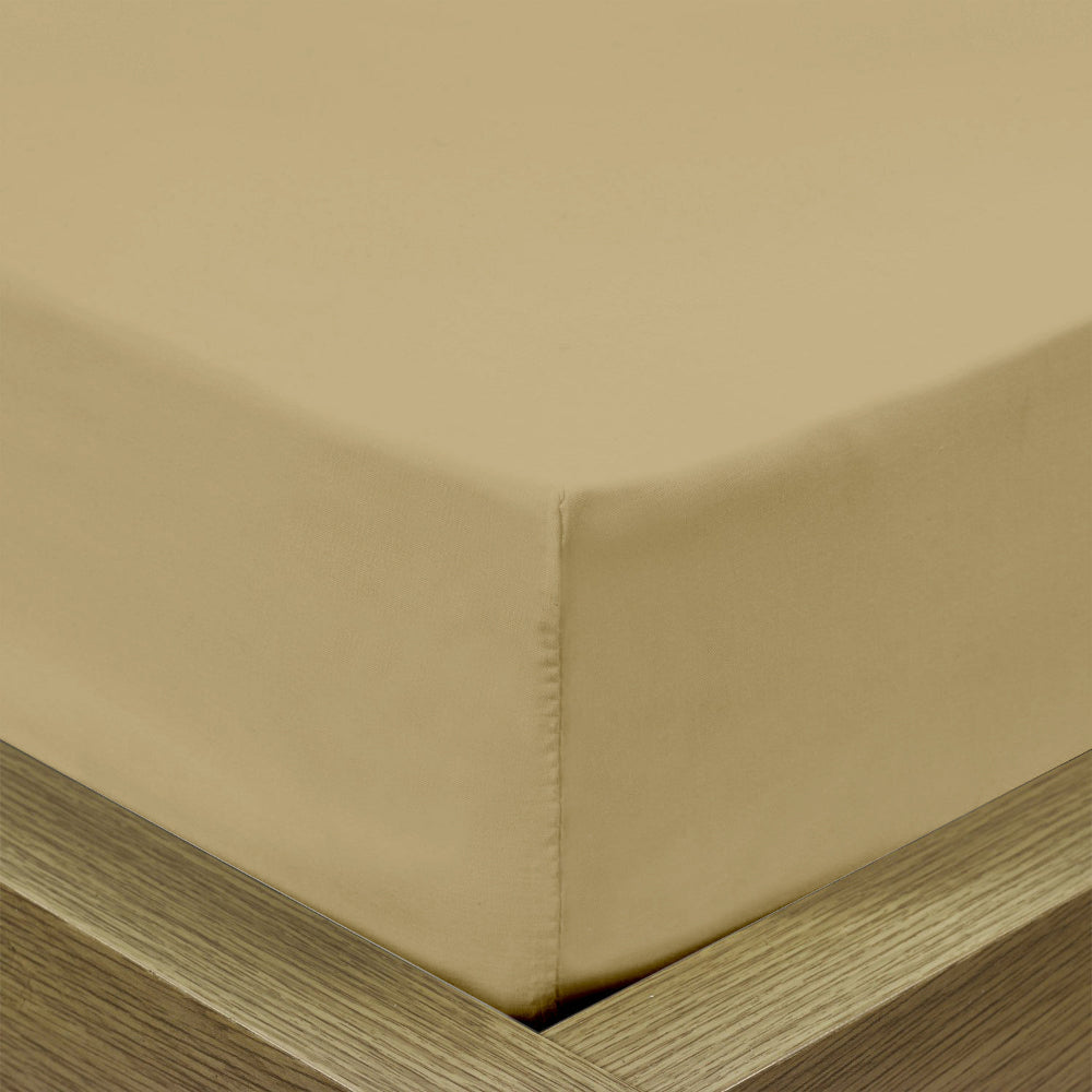 ملاءة سرير قطنية منزلية قطعة واحدة فائقة النعومة بلون الخردل