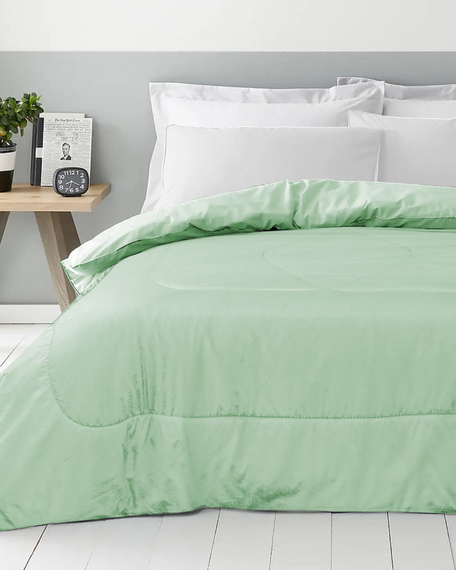 لحاف منزلي من القطن بلون النعناع