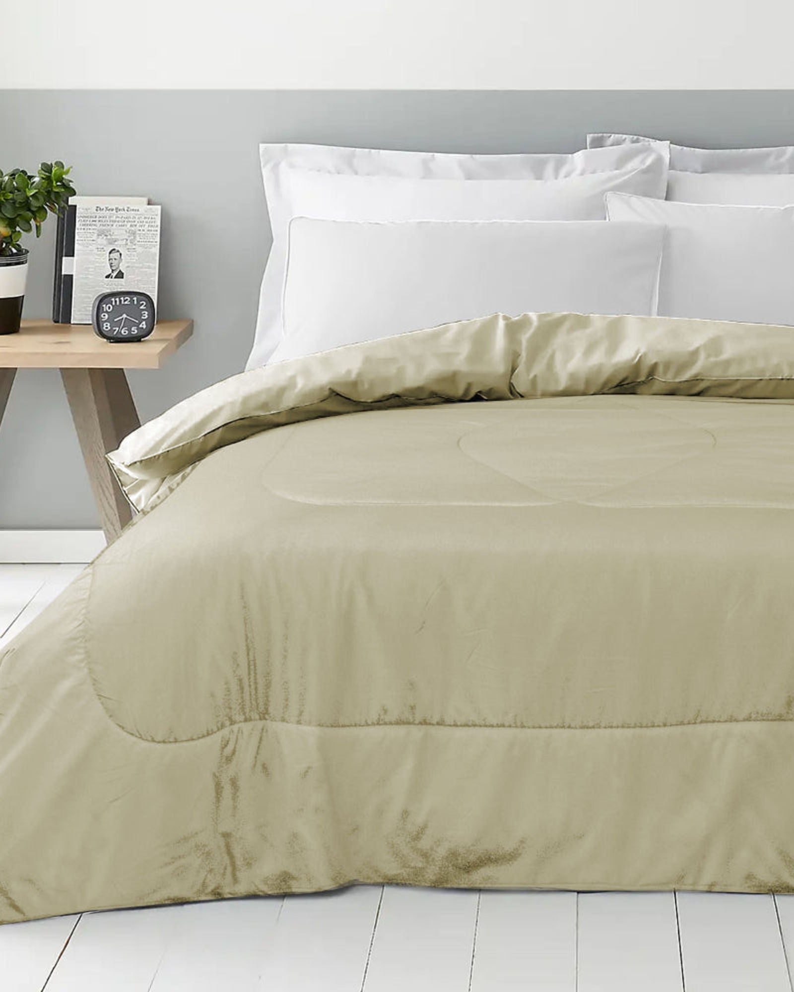 لحاف منزلي رول قطني، لون بيج غامق