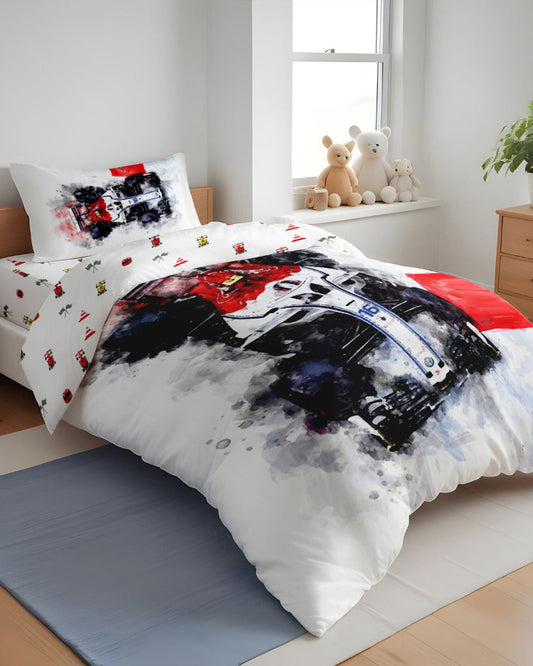 طقم غطاء لحاف للأطفال من Cotton Home مكون من 3 قطع بتصميم سيارة