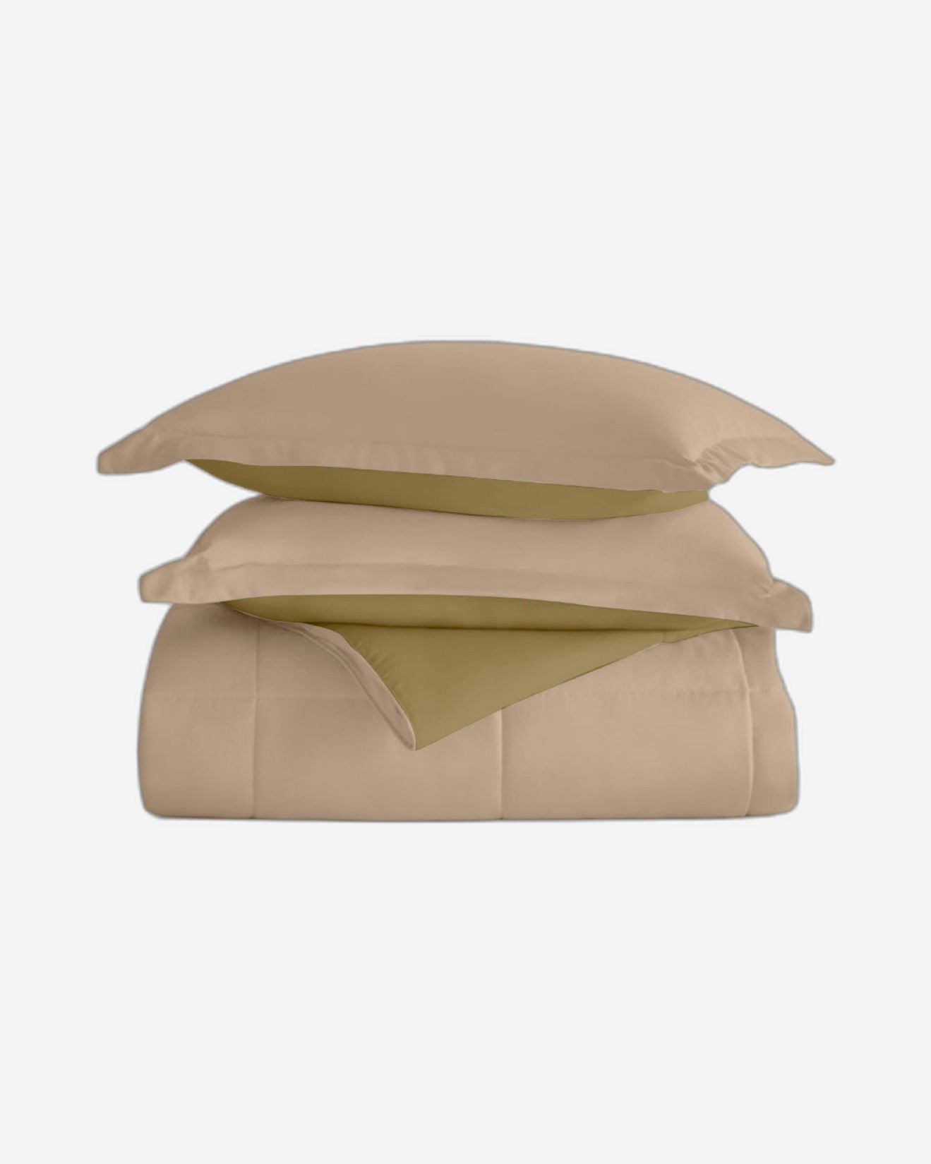 طقم لحاف قطني للكبار من 3 قطع قابل للعكس، لون حجري