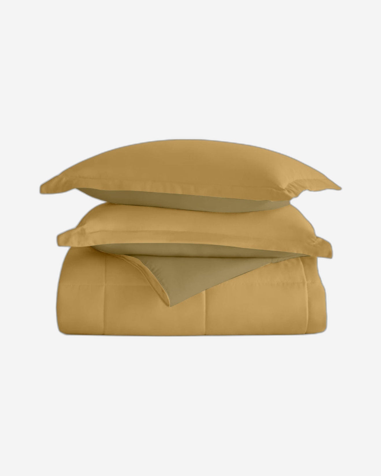 طقم لحاف قطني للكبار من 3 قطع قابل للعكس باللون الذهبي