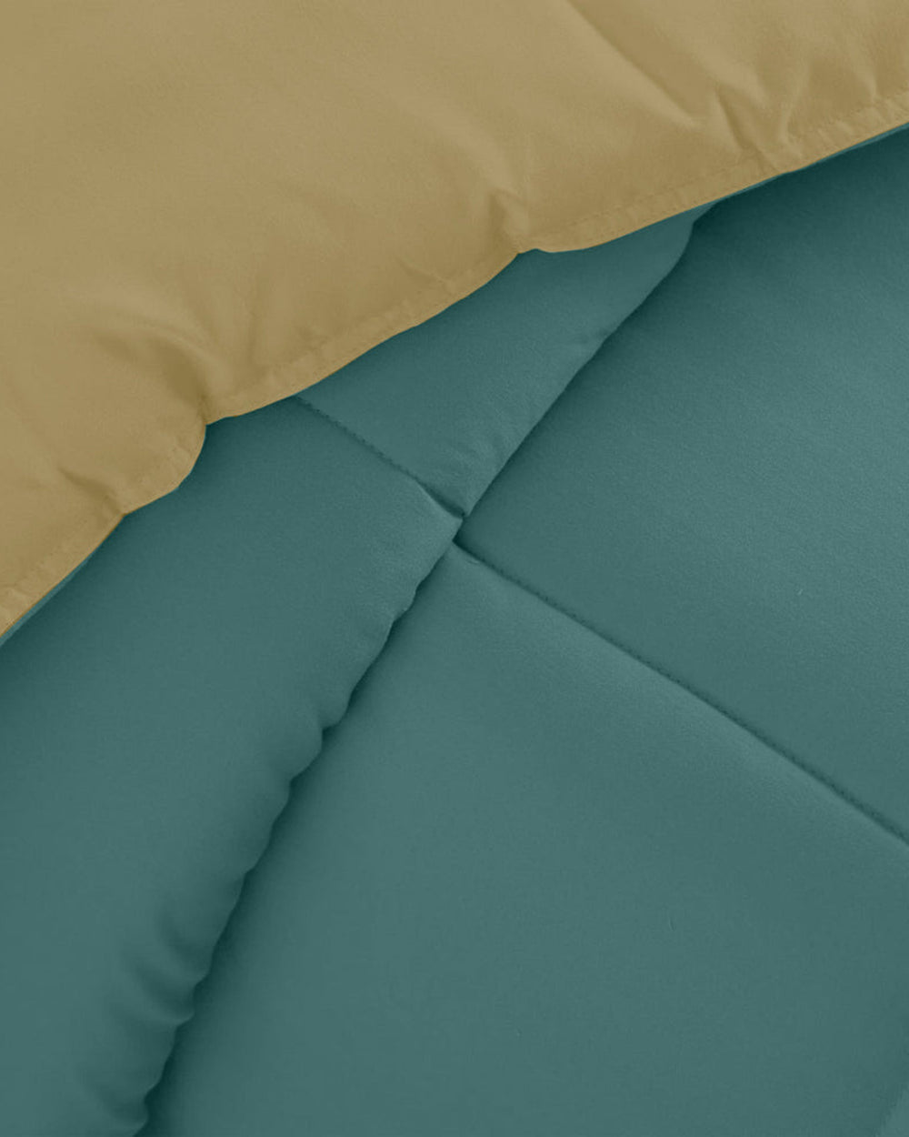 طقم لحاف قابل للعكس من Cotton Home للبالغين مكون من 3 قطع، لون أزرق مخضر