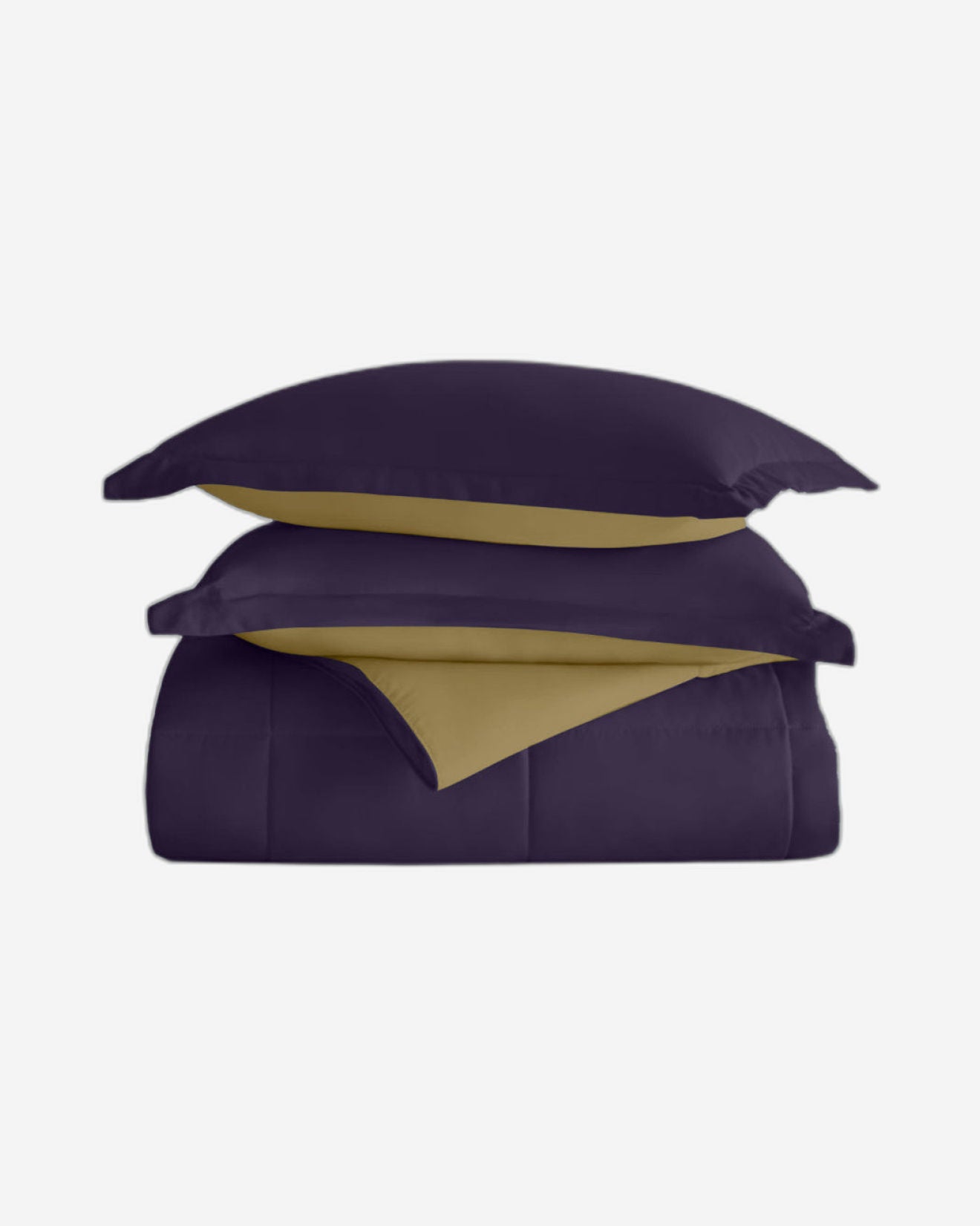 طقم لحاف قطني للكبار من 3 قطع قابل للعكس، لون بنفسجي