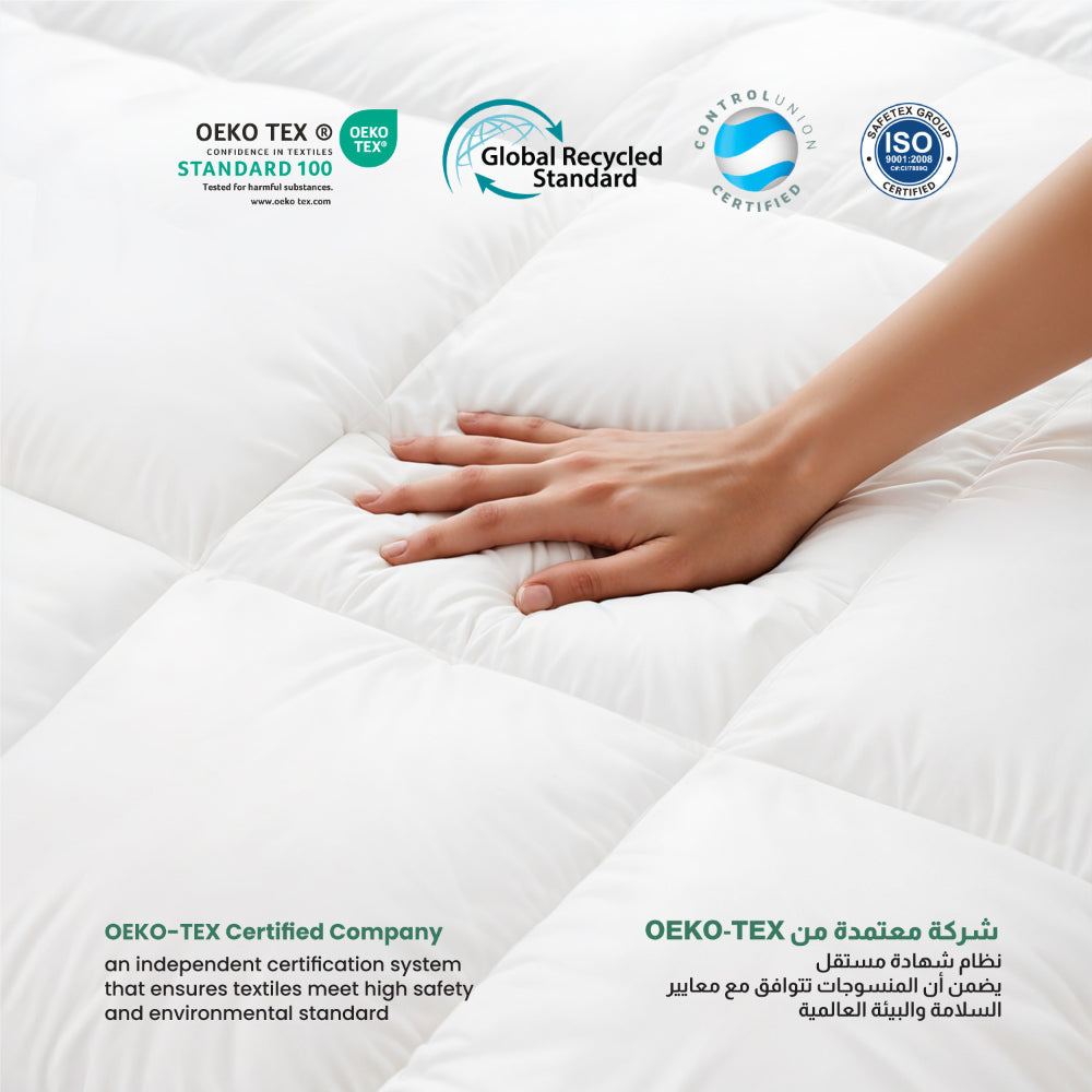 لحاف قطني فائق النعومة باللون الأبيض