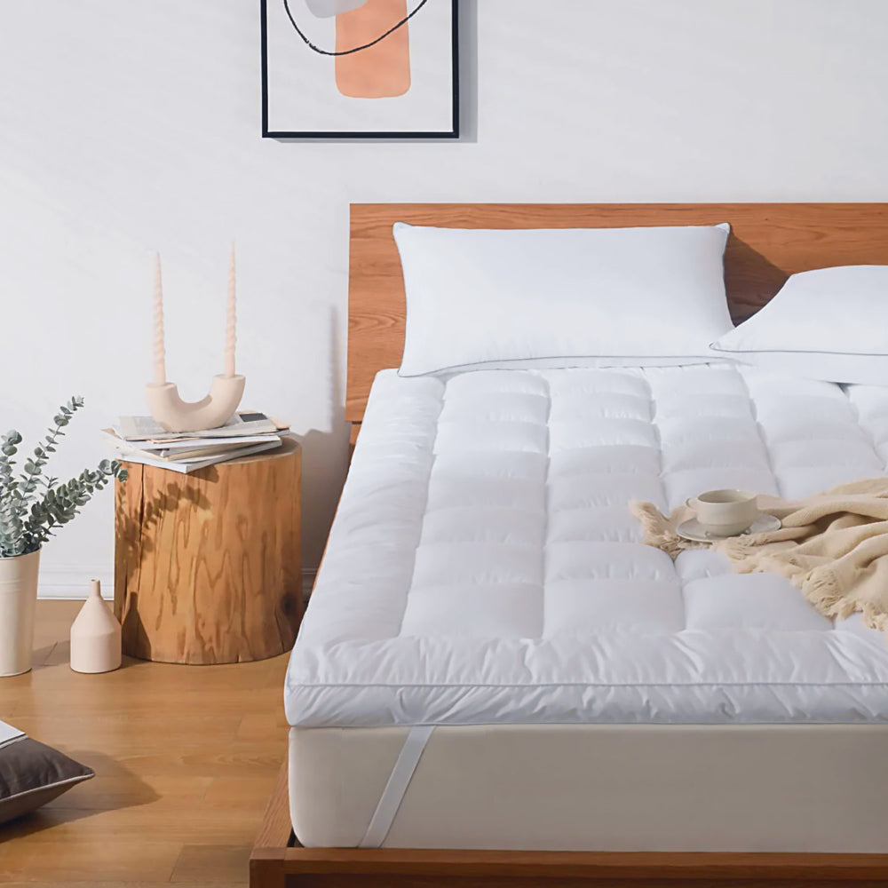 غطاء مرتبة قطني منزلي فائق النعومة باللون الأبيض