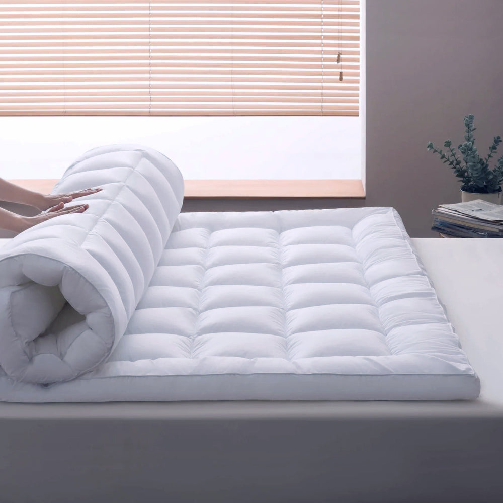 غطاء مرتبة قطني منزلي فائق النعومة باللون الأبيض