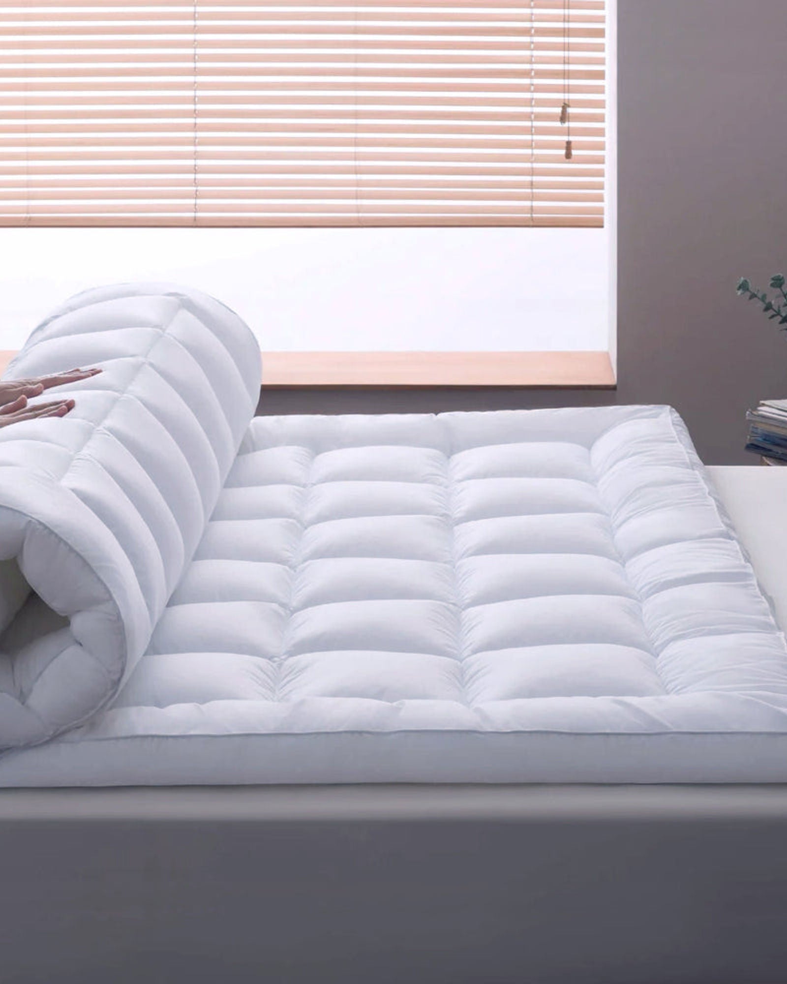 غطاء مرتبة قطني منزلي فائق النعومة باللون الأبيض