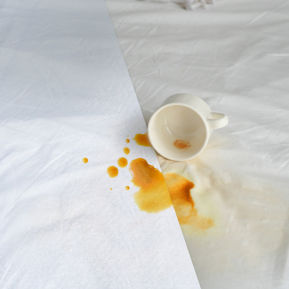 واقي مرتبة من الصوف المرجاني المقاوم للماء من القطن المنزلي باللون الأبيض