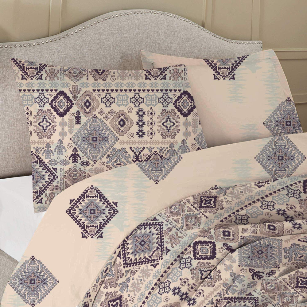 طقم لحاف مطبوع من 3 قطع من القطن الساتان 225T من Cotton Home، 100%