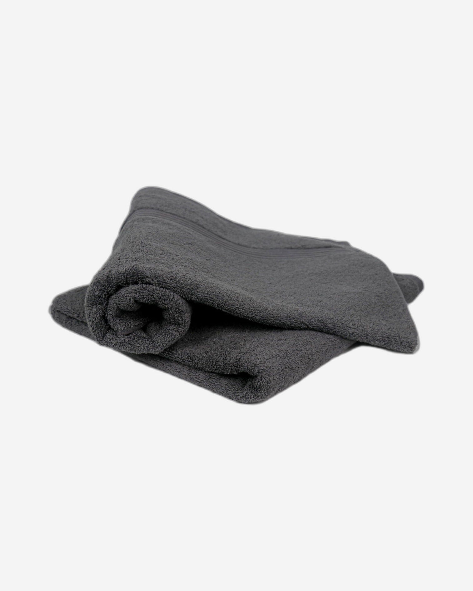 طقم مناشف حمام قطنية منزلية مكون من قطعتين - فحمي