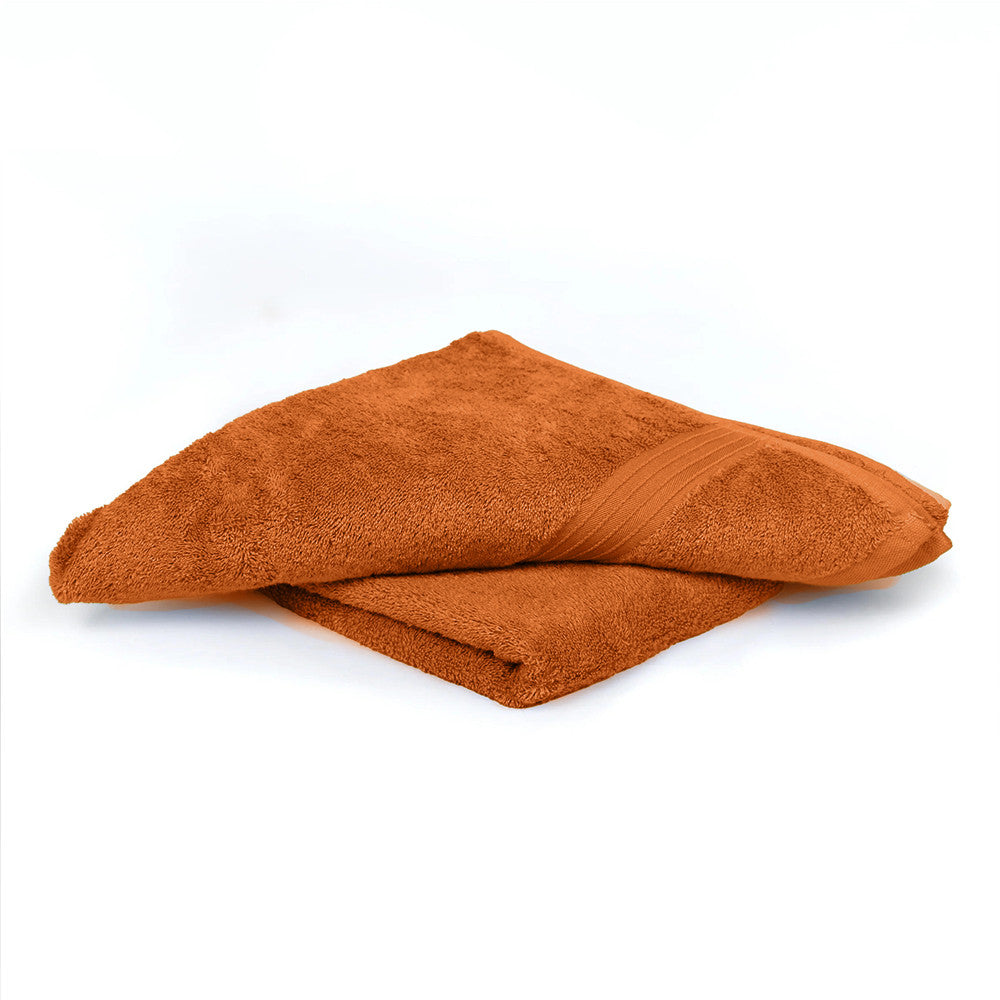 Cotton Home Bath Towel 2-piece Set Orange