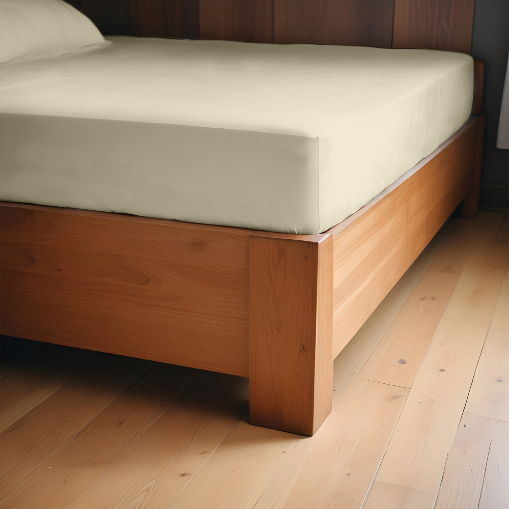 طقم ملاءات قطنية منزلية فائقة النعومة، مكون من 3 قطع، لون بيج