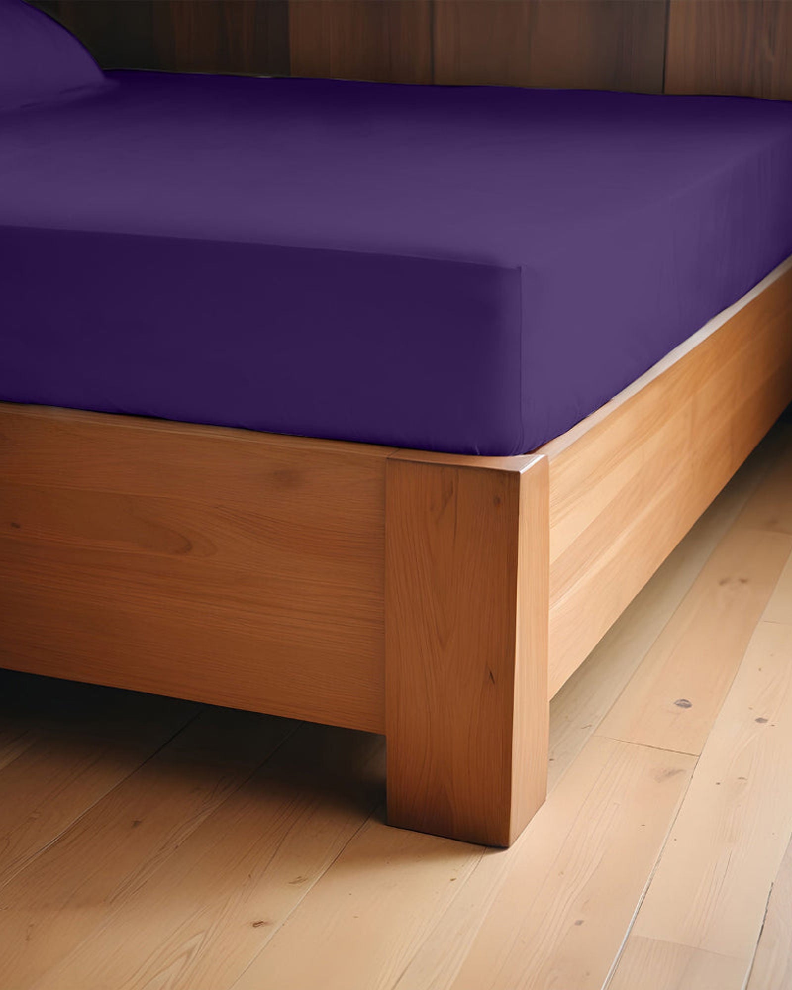 طقم ملاءات قطنية منزلية فائقة النعومة مكون من 3 قطع باللون البنفسجي