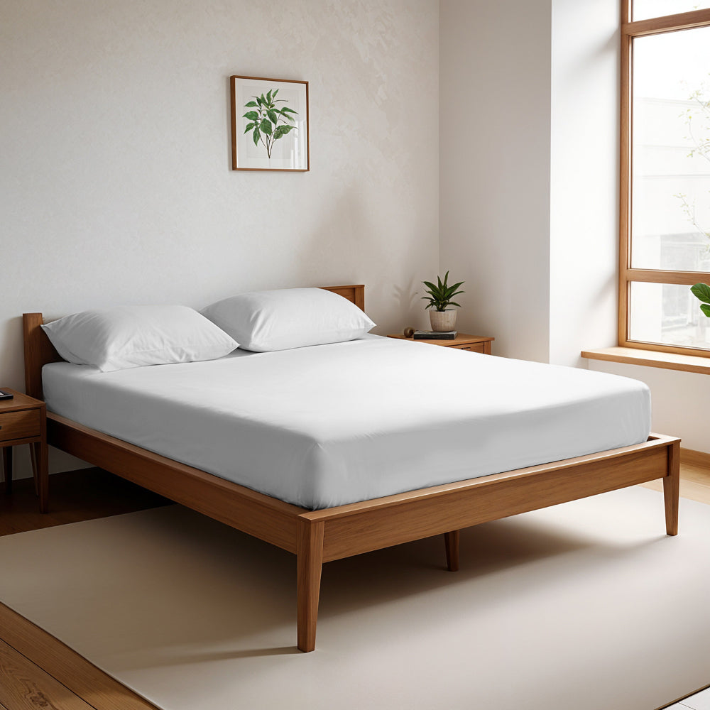 طقم ملاءات قطنية منزلية فائقة النعومة، مكون من 3 قطع، باللون الأبيض