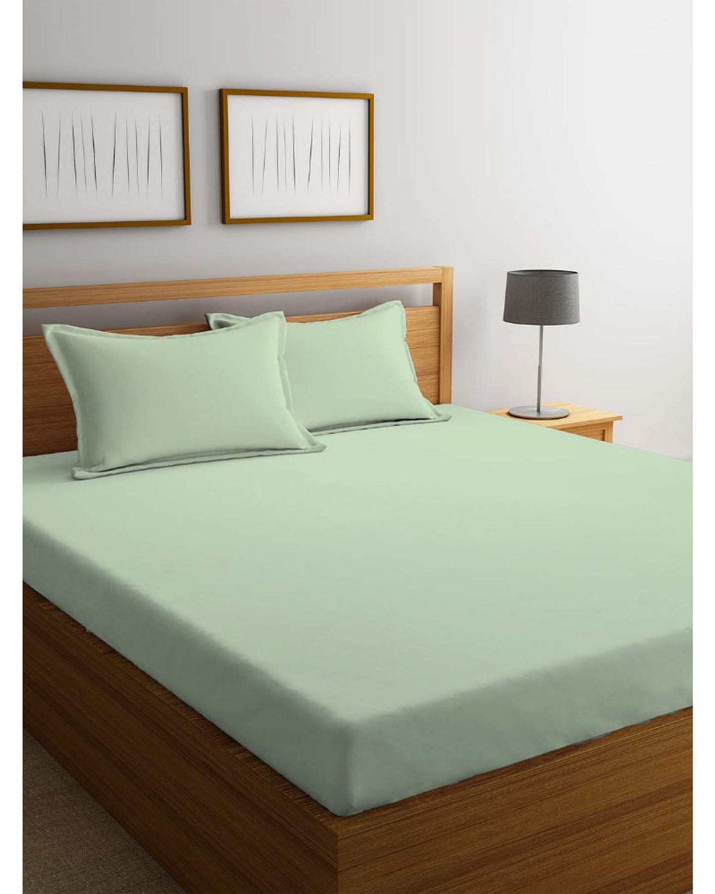 طقم ملاءات قطنية منزلية، 3 قطع، فائقة النعومة، لون أخضر نعناعي